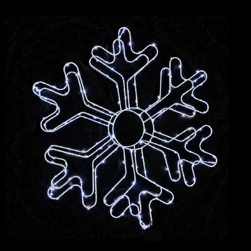 Décoration lumineuse suspendue avec contour de flocon de neige