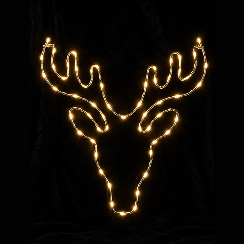 Lampe de Noël suspendue en bois de cerf