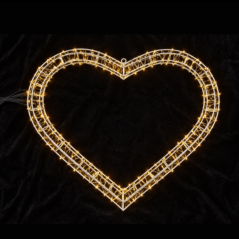Décoration de lumière de Noël à double cœur